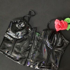 Dolls Kill Black Sleeveless Bustier Bodysuit